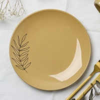 Тарелка керамическая «Стиль», 21 см, цвет бежевый Тарелка керамическая «Стиль», 21 см, цвет бежевый