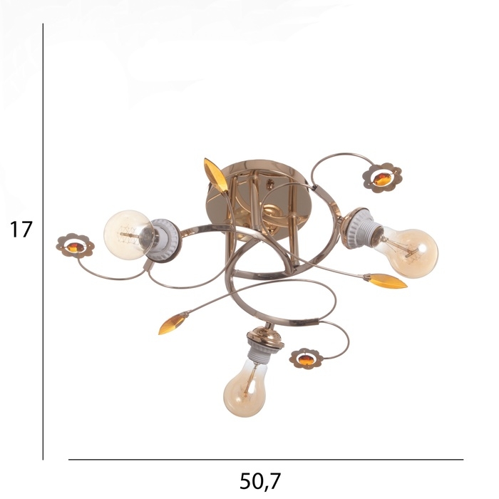 Люстра "Эбби" бп 3х40Вт Е27 Золото МОДЕЛЬ: 2612374