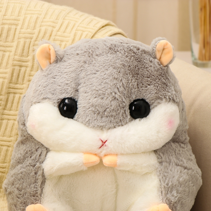 Мягкая игрушка &laquo;Хомяк&raquo; с пледом, 30 см, цвет серый