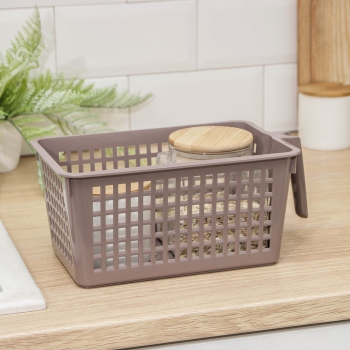 Корзина для хранения с ручкой, 28&times;16&times;12 см, МИКС