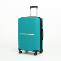 Чемодан средний 75 л (M) Bagvoyage, отдел на молнии, с расширением, кодовый замок, 4 колеса, цвет бирюзовый