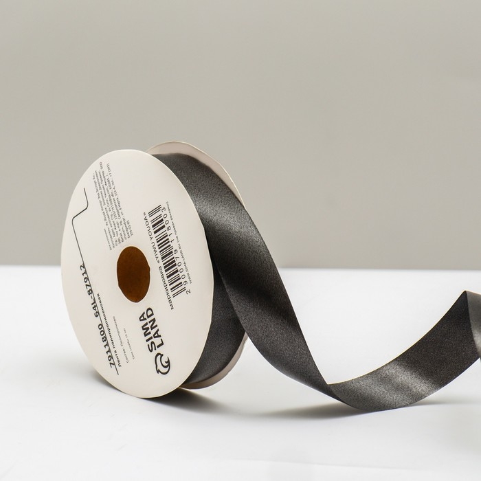 Лента для декора и подарков, черная, 2 см х 45 м Лента для декора и подарков, черная, 2 см х 45 м