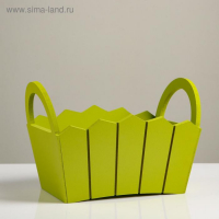 Кашпо деревянное 25×16×17 см "Мария", ручки боковые, МДФ, фисташка Кашпо деревянное 25×16×17 см "Мария", ручки боковые, МДФ, фисташка