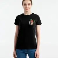 Футболка женская &laquo;Цветочная азбука Н&raquo;, черная, размер L