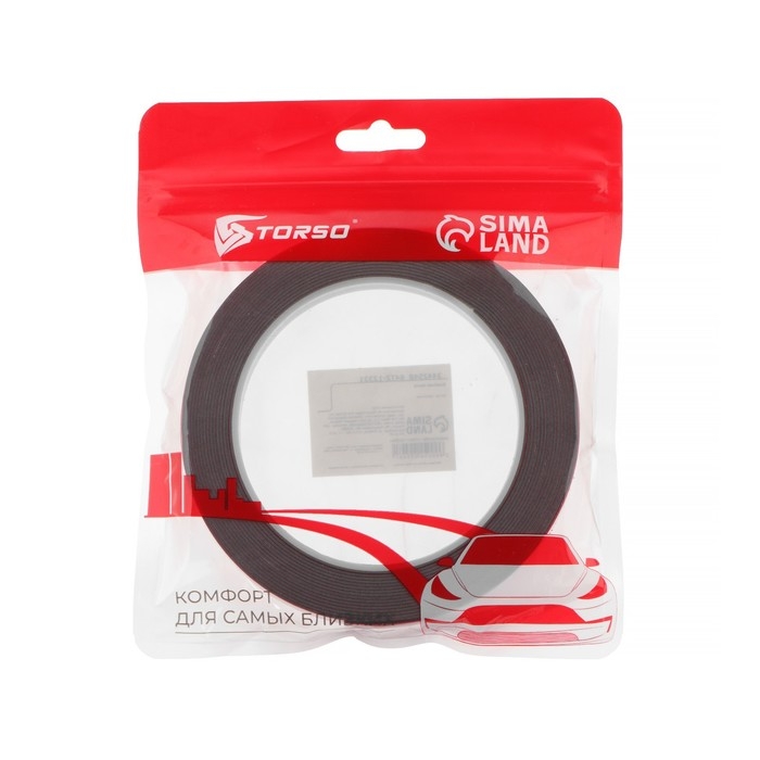 Клейкая лента TORSO, двусторонняя, усиленная, 10 мм &times;  5 м