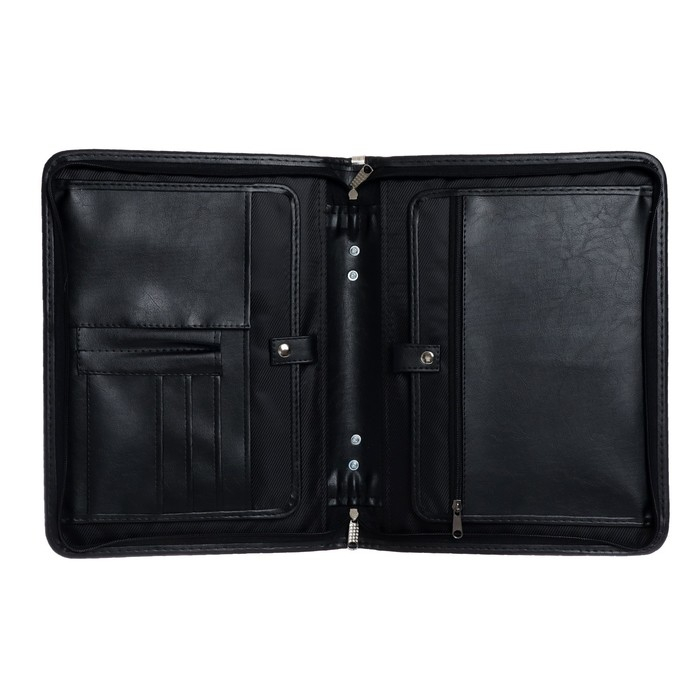 Папка деловая, искусственная кожа, для бумаг, 370 х 275 х 50 мм, с ручкой-трансформер, 3Д54 Папка деловая, искусственная кожа, для бумаг, 370 х 275 х 50 мм, с ручкой-трансформер, 3Д54 "Люкс", черная