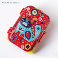 Шкатулка металл чемодан "Котик на полянке" 10х7х5 см Шкатулка металл чемодан "Котик на полянке" 10х7х5 см