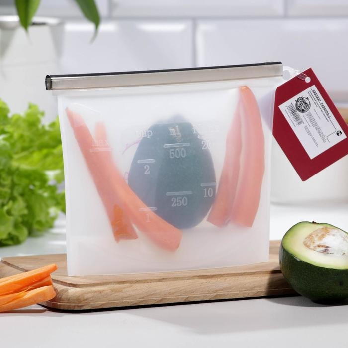 Силиконовый пакет-контейнер &laquo;Цветущего настроения&raquo;, 500 мл