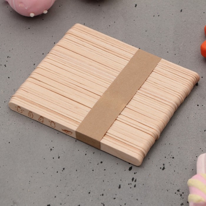 Палочки для мороженого деревянные &laquo;Пингвины&raquo;, набор 50 шт, 11.4 х 1 см