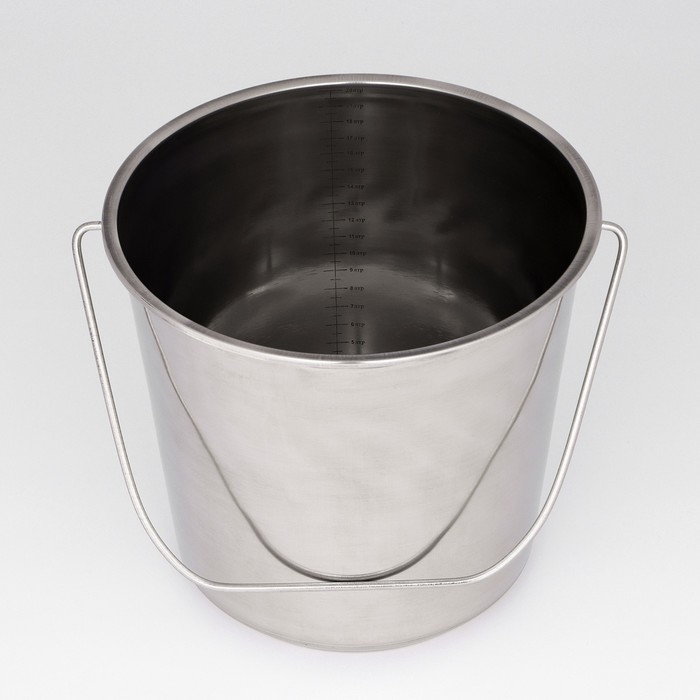 Ведро с крышкой, 19 л, мерная шкала, нержавеющая сталь Ведро с крышкой, 19 л, мерная шкала, нержавеющая сталь