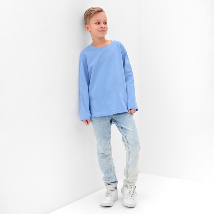 Лонгслив детский MINAKU, цвет голубой, рост 140 см