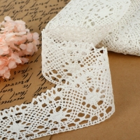 Кружево вязаное, 60 мм &times; 15 &plusmn; 1 м, цвет кипенно-белый