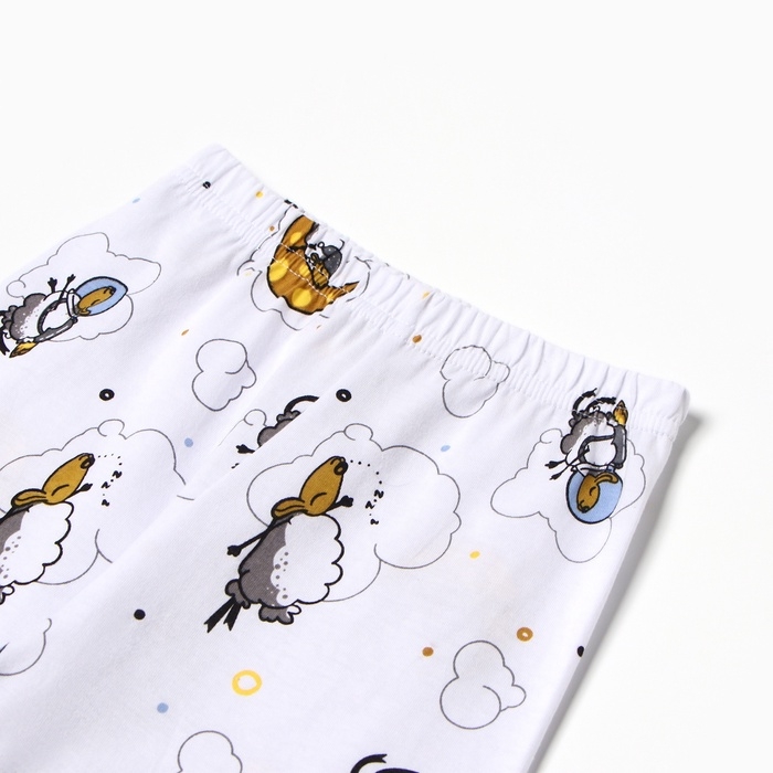 Пижама для девочки (фуфайка/брюки), цвет нежно-голубой, рост 110