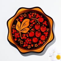 Тарелка &laquo;Земляничка&raquo;, 15&times;0,5 см, хохлома