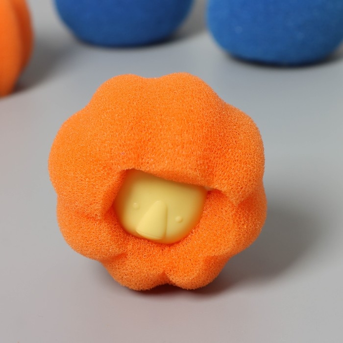 Шарики для стирки Доляна, набор 4 шт, d=8 см, цвет синий/оранжевый Шарики для стирки Доляна, набор 4 шт, d=8 см, цвет синий/оранжевый