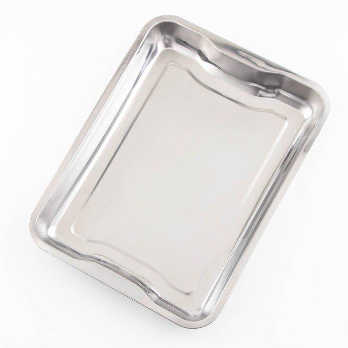Поднос из нержавеющей стали, 39&times;29&times;4,5 см, 430 сталь