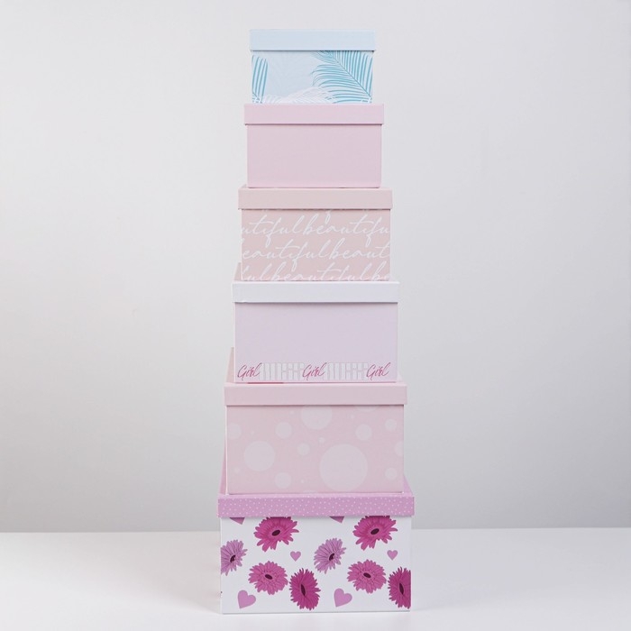 Набор коробок 6 в 1, упаковка подарочная, &laquo;Girls&raquo;, 20 х 12.5 х 7.5 ‒ 32.5 х 20 х 12.5 см