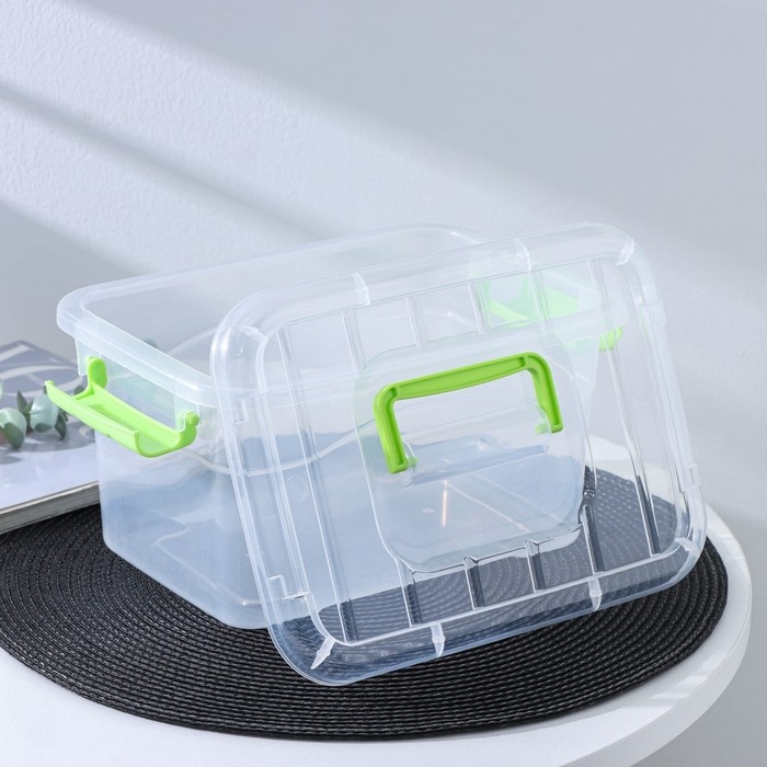 Контейнер для хранения пластиковый с крышкой &laquo;Дипломат&raquo;, 25&times;17,5&times;13 см, цвет МИКС