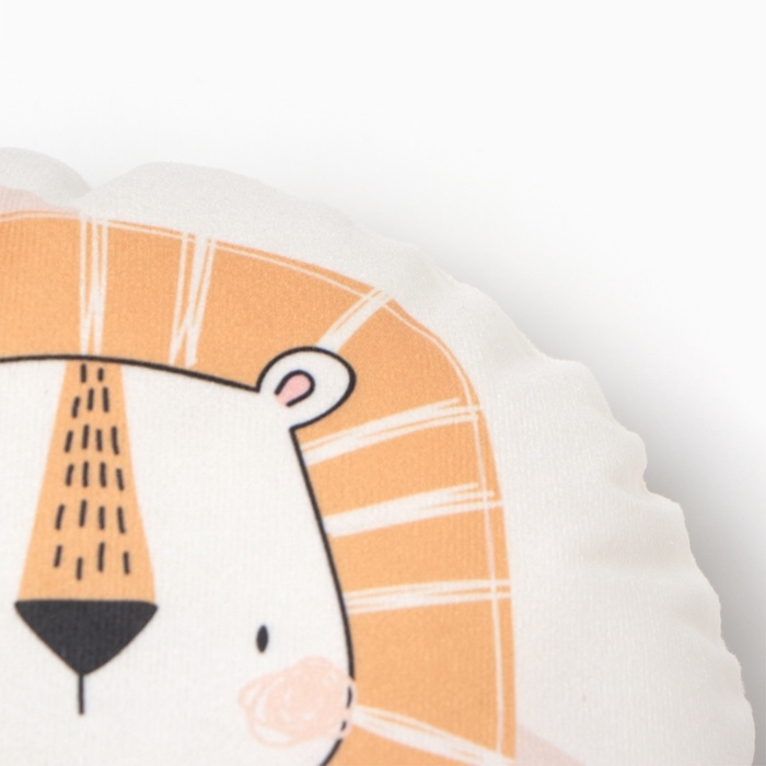 Подушка декоративная Этель "Львенок" d 30 см, велюр 100% п/э