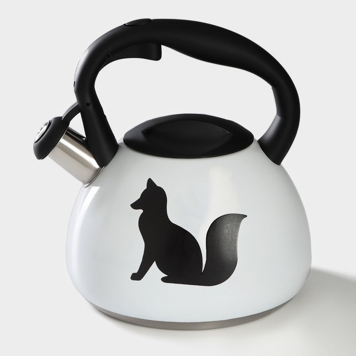 Чайник со свистком из нержавеющей стали Доляна &laquo;Лиса&raquo;, 3 л, с индикатором нагрева