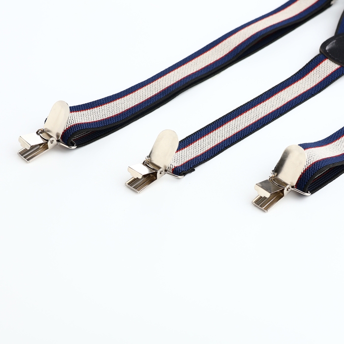 Подтяжки взрослые, ширина 2,5 см, цвет синий/белый Подтяжки взрослые, ширина 2,5 см, цвет синий/белый