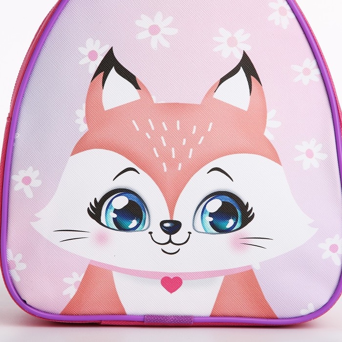 Рюкзак детский для девочки «Лисёнок», 23 х 5 см см, отдел на молнии, цвет красный Рюкзак детский для девочки «Лисёнок», 23 х 5 см см, отдел на молнии, цвет красный