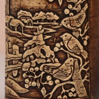 Туес "Зимняя деревня", 9,5х10,5 см, 1 л, береста