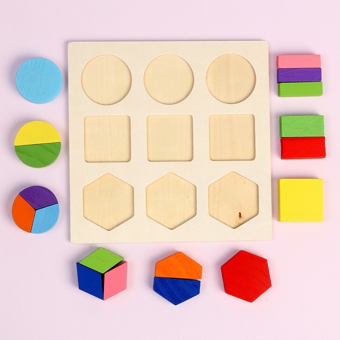 Головоломка &laquo;Фигуры. Дроби и целое&raquo;, 3&times;3 см, до 1/3