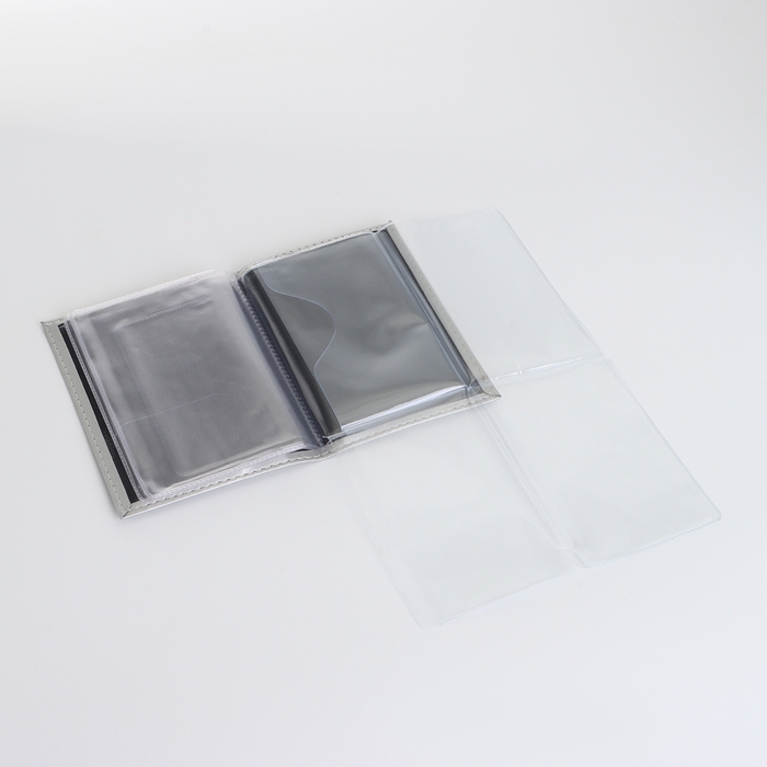 Обложка для автодокументов, цвет серебряный Обложка для автодокументов, цвет серебряный