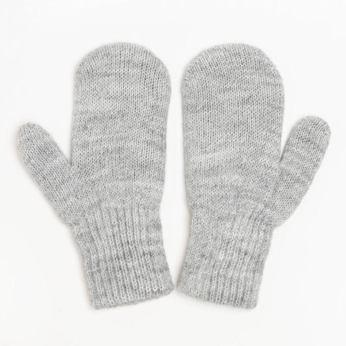 Варежки двойные детские, цвет серый, размер 12 (3-6 лет) Варежки двойные детские, цвет серый, размер 12 (3-6 лет)