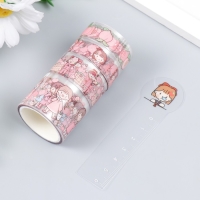 Клейкая лента пластик "Девочки" набор 4 шт + закладка шир. 1,5/2/3 см дл. 2 м 4хх4х10 см Клейкая лента пластик "Девочки" набор 4 шт + закладка шир. 1,5/2/3 см дл. 2 м 4хх4х10 см