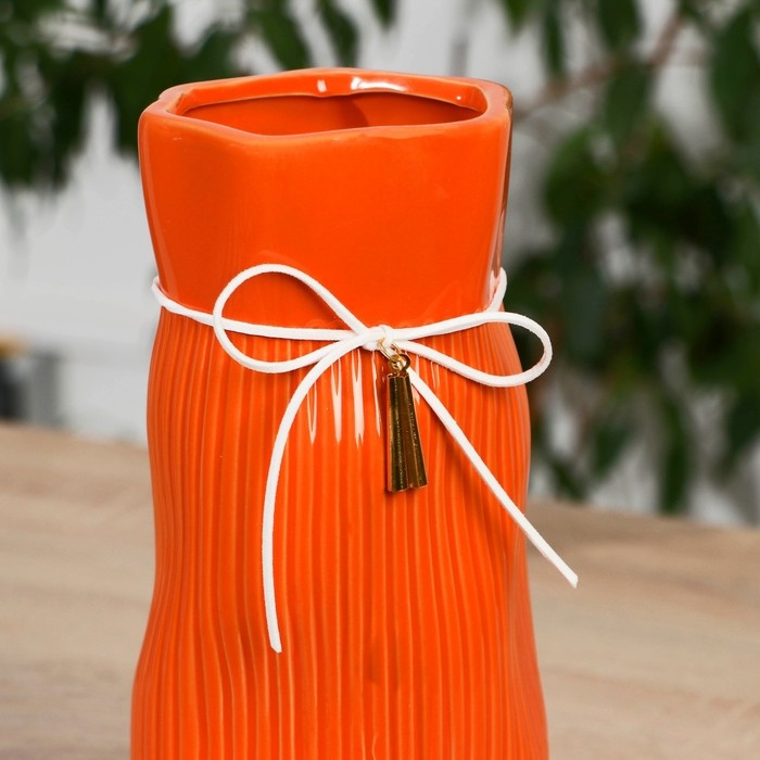 Ваза керамика настольная "Блез" 26,5 см, оранжевый