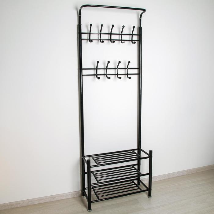 Стойка - вешалка для одежды, 66&times;29&times;190 см, цвет чёрный