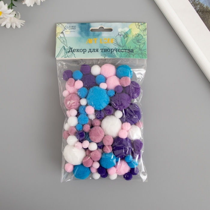 Декор для творчества Декор для творчества "Помпончики. Звёздное небо" d=1-3 см набор 135 шт