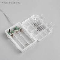 Гирлянда &laquo;Нить&raquo; 5 м роса, IP65, серебристая нить, 50 LED, 8 режимов, батарейки AAх3 (нет в комплекте), свечение мульти