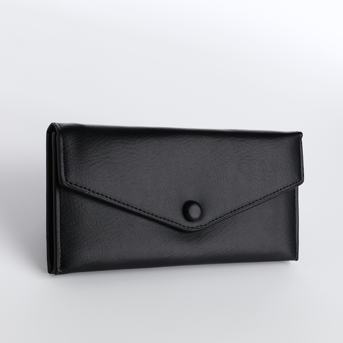 Кошелёк женский на кнопке, цвет чёрный Кошелёк женский на кнопке, цвет чёрный