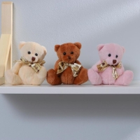 Мягкая игрушка &laquo;Мишка с бантом&raquo;, с сердечками, цвета МИКС