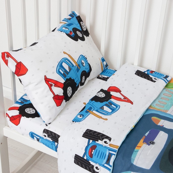 Постельное бельё Синий трактор &laquo;Город&raquo; 112х147 см, 60х120+20 см, 40х60 см, 100% хлопок, поплин 125г/м2