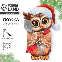 Ложка новогодняя с гравировкой &laquo;Удачи и счастья в Новом году&raquo;, на Новый год, 3 х 14 см