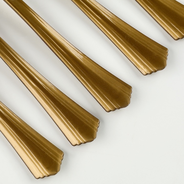 Вилки пластиковые, в наборе 6 шт., цвет золото Вилки пластиковые, в наборе 6 шт., цвет золото