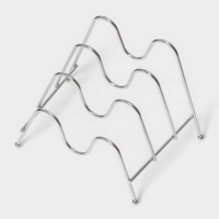 Подставка для крышек на 3 предмета Доляна, 21×14×14 см, цвет хром Подставка для крышек на 3 предмета Доляна, 21×14×14 см, цвет хром