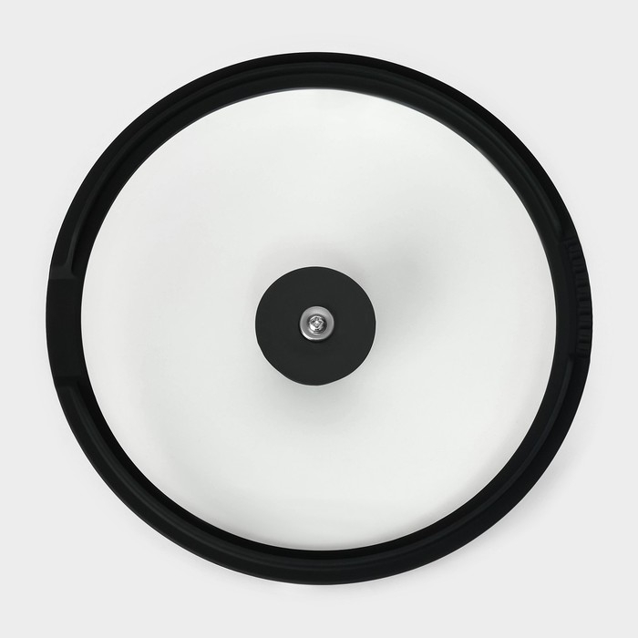 Крышка из жаропрочного стекла Magistro, со сливом, с силиконовым ободком и ручкой, d=24 см