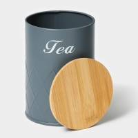Банка для чая Magistro Tea Graphite, 9,5&times;13,5 см, цвет серый, с бамбуковой крышкой
