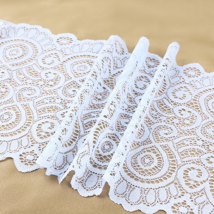 Кружевная эластичная ткань, 180 мм × 2,7 ± 0,5 м, цвет небесно-голубой Кружевная эластичная ткань, 180 мм × 2,7 ± 0,5 м, цвет небесно-голубой