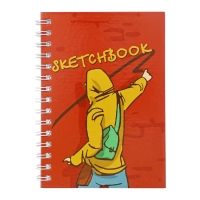 Скетчбук А5, 80 листов на гребне по длинной стороне "Граффити", твёрдая обложка, блок 100 г/м&sup2;
