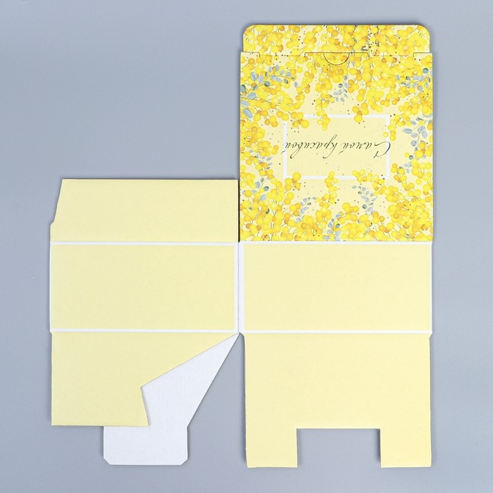 Коробка подарочная сборная, упаковка, &laquo;Мимоза&raquo;, 15 х 15 х 7 см