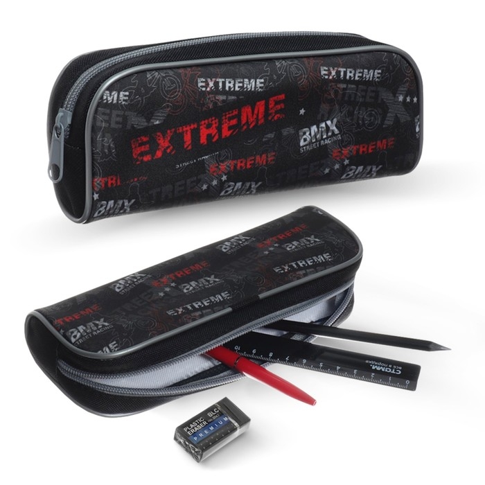 Пенал мягкий, 1 отделение, 80 х 210 х 40, объемный, Calligrata, Extreme, 4 предмета, универсальный Пенал мягкий, 1 отделение, 80 х 210 х 40, объемный, Calligrata, Extreme, 4 предмета, универсальный