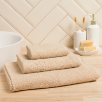 Полотенце махровое Экономь и Я 50*90 см, цв. бежевый, 100% хлопок, 320 гр/м2