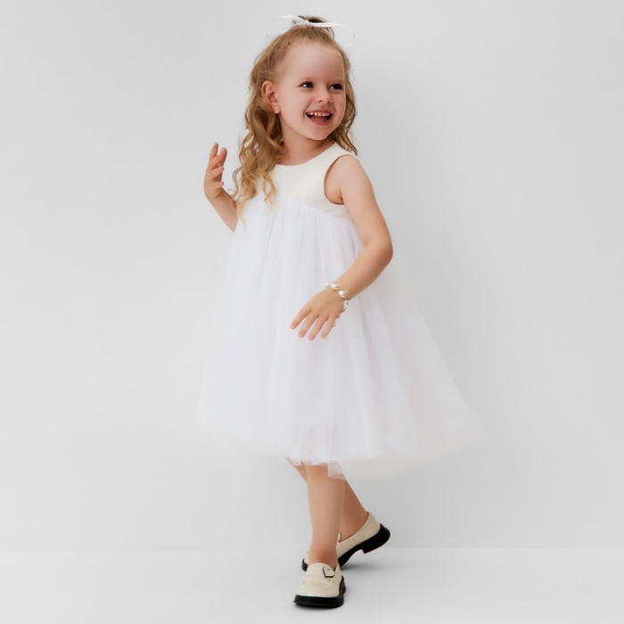 Платье для девочки MINAKU: PartyDress цвет белый, рост 104
