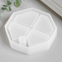 Молд силикон "Шкатулка многогранник - средний ярус" 10,5х10,5х2,7 см